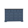 9 Drawer Dresser with Wooden Top, Tall Fabric Dresser & Chest of Drawers for Bedroom Closet Living Room - Blue
