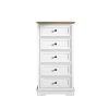 Tall Dresser for Bedroom with 5 Drawers for Closet, Chest of Drawers with Metal Handle - White