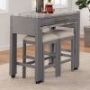Light Gray Counter Height Table w NESTED TABLE Dining Room Furniture Faux Marble Top Table - as Pic