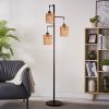 Boho Rattan Floor Lamp - Standing Lamps for Living Room  Dimmable Floor Lamp with Cage Shade, Industrial Farmhouse Floor Lamps - 65.7"