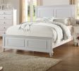 White Color Queen Size Bed Bedroom Furniture High Panel Headboard Footboard Plywood 1pc Bedframe - as Pic