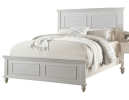 White Color Queen Size Bed Bedroom Furniture High Panel Headboard Footboard Plywood 1pc Bedframe - as Pic