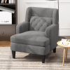 Upholstered Accent Chair Tufted Armchair for Living Room and Bedroom, Dark Grey - as Pic