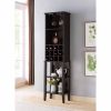 Wooden Wine bottle rack Metal wine glass rack Four shelves Red Cocoa color Espresso - as Pic