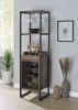 Weathered Oak and Black Wine Rack with 1 Drawer - as Pic