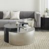 Modern & Contemporary Style Coffee Table Made with Iron Sheet Frame in Black & Silver - as Pic