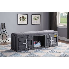 Grey and Gunmetal Storage Bench - as Pic