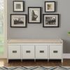 Beige and White Bench with Storage - as Pic