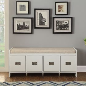 Beige and White Bench with Storage - as Pic