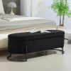 COOLMORE Storage Ottoman,Bedroom End Bench,Upholstered Fabric Storage Ottoman with Safety Hinge, Entryway Padded Footstool