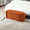 COOLMORE Storage Ottoman,Bedroom End Bench,Upholstered Fabric Storage Ottoman with Safety Hinge (Orange) - as Pic