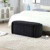COOLMORE Storage Ottoman,Bedroom End Bench,Upholstered Fabric Storage Ottoman with Safety Hinge-Black