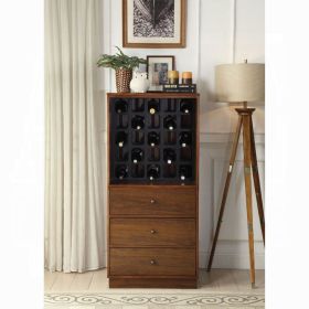 Walnut Wine Cabinet with 3 Drawer - as Pic