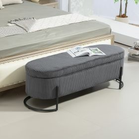 COOLMORE Storage Ottoman,Bedroom End Bench,Upholstered Fabric Storage Ottoman with Safety Hinge, Entryway Padded Footstool, Ottoman Bench