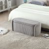 COOLMORE Storage Ottoman,Bedroom End Bench,Upholstered Fabric Storage Ottoman with Safety Hinge (Light Gray) - as Pic