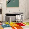 Hugo 49" Oval Fully Upholstered Storage Bench, Boucle - as Pic