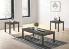 Dark Grey Color Elegant 3pc Coffee Table Set 1x Coffee Table and 2x End Tables Living Room Furniture - as Pic