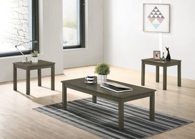 Dark Grey Color Elegant 3pc Coffee Table Set 1x Coffee Table and 2x End Tables Living Room Furniture - as Pic