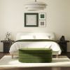 Fuji 49" Upholstered Oval Storage Bench, Olive Green Performance Velvet - as Pic