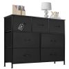 Dresser for bedroom 7 storage Spaces, assembled wardrobe lockers, bedroom furniture lockers - Black