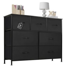 Dresser for bedroom 7 storage Spaces, assembled wardrobe lockers, bedroom furniture lockers - Black