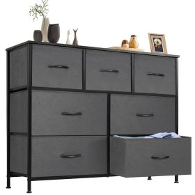 Dresser for bedroom 7 storage Spaces, assembled wardrobe lockers, bedroom furniture lockers - Gray