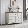 Modern 6 Drawers Dresser 6 Drawers Cabinet,Chest of Drawers Closet Organizers and Storage Clothes Storage Drawers Cabinet-BEIGE