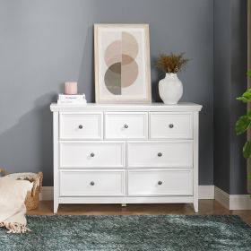 Modern 7 Drawers Dresser 7 Drawers Cabinet,Chest of Drawers Closet Organizers and Storage Clothes Storage Drawers Cabinet- White