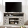 Retro TV Stand with Storage for TVs up to 65'' Mid Century Modern TV Stand & Entertainment Center with Shelf, 60"W*15.75"D*34.25"H - Light Gray - MDF
