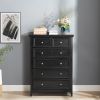 Modern 6 Drawers Dresser 6 Drawers Cabinet,Chest of Drawers Closet Organizers and Storage Clothes Storage Drawers Cabinet- Black