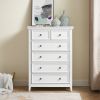 Modern 6 Drawers Dresser 6 Drawers Cabinet,Chest of Drawers Closet Organizers and Storage Clothes Storage Drawers Cabinet- White