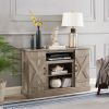 American retro TV Stand Farmhouse Classic Media TV Stand Antique Entertainment for TV up to 50", Gray Wash, 47"W*15.5"D*30.75"H - Gray Wash