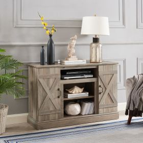 American retro TV Stand Farmhouse Classic Media TV Stand Antique Entertainment for TV up to 50", Gray Wash, 47"W*15.5"D*30.75"H - Gray Wash