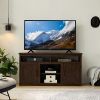 Farmhouse Barn door TV Media Stand Modern Entertainment Console for TV Up to 65" with Open and Closed Storage Space - Espresso - MDF