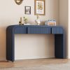 Unique Modern Rounded Silhouette and Smooth Surface Console Table with 2 Drawers for Living Room and Entryway - Navy Blue - MDF