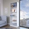 Bookcase 4-Shelves Benzoni, Office, White - White