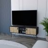 Tv Stand B Magness, Living Room, Black / Macadamia - Black / Macadamia