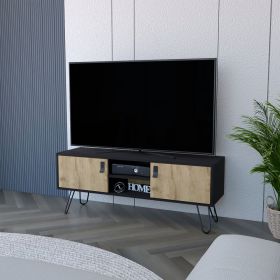 Tv Stand B Magness, Living Room, Black / Macadamia - Black / Macadamia