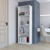 Bookcase Benzoni, Office, White - White