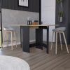 Folding Dining Table Evart, Living Room, Black / Macadamia - Black / Macadamia