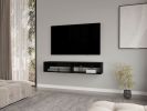 Floating Tv Stand Moore, Living Room, Black - Black