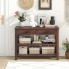 3-tier Console Table with 2 Drawers for Living Room Entryway - as show