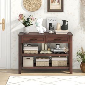 3-tier Console Table with 2 Drawers for Living Room Entryway - as show