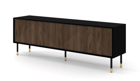 Woody IV - TV Stand 4D black / catania oak - Default