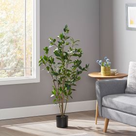 47 Inch Artificial Laurel Tree - Green - Iron+Plastic