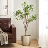 59 Inch Artificial Milan Leaf Bonsai, Artificial Tree Plants for Home Bedroom Living Room - Green - POLYETHYLENE