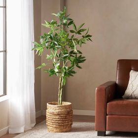 63 Inch Artificial Pachira Money Tree for Office Home Living Room Floor Patio Greening Porch Decor - Green - POLYETHYLENE