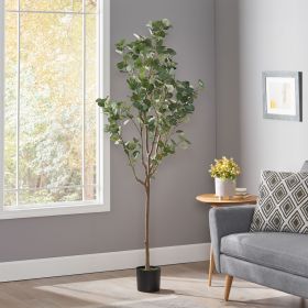 71 Inch Artificial Eucalyptus Tree for Home Decor - Green - Iron+Plastic