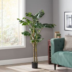 59 Inch Artificial Monstera Tree - Green - Iron+Plastic