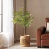 47.2 Inch Artificial Nandina Leaves Plants for Indoor Office Home Decor - Green - POLYETHYLENE